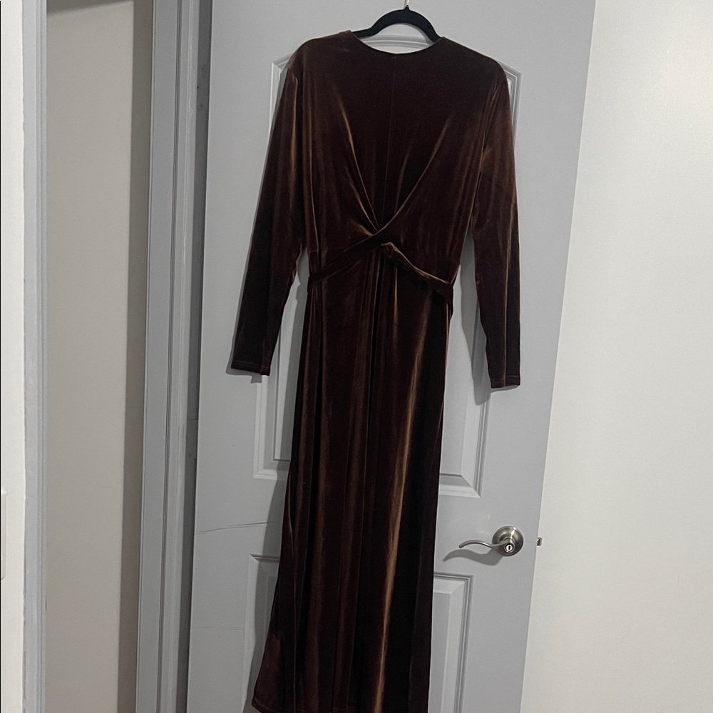 Elegant Brown Velvet Dress